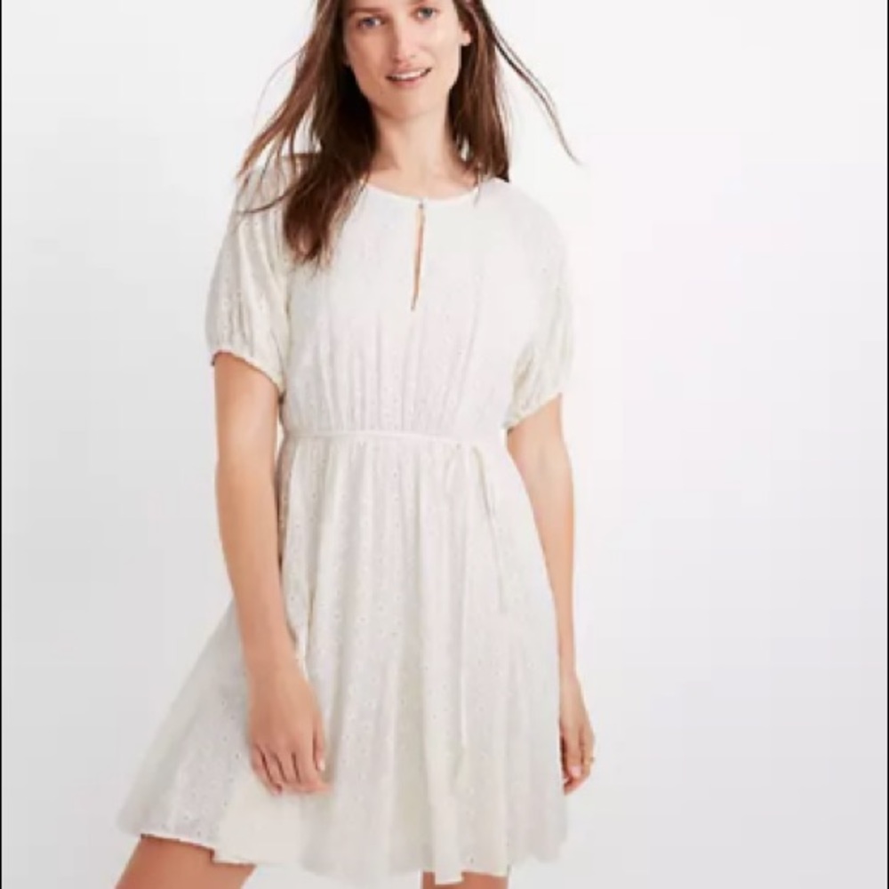Madewell Eyelet Tassel-Tie Mini Dress